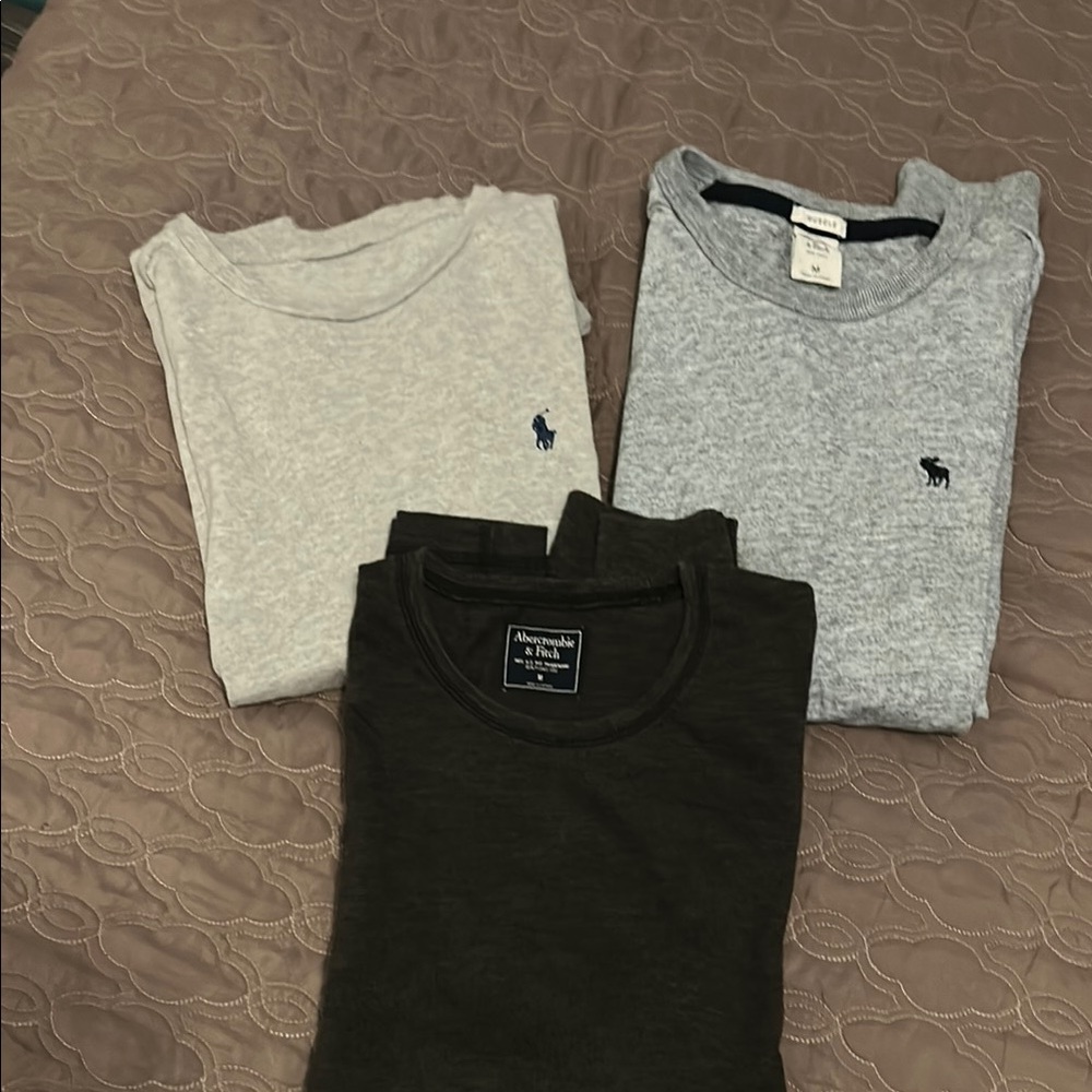 2 Abercrombie and Fitch, 1 Ralph Lauren T-Shirts. Medium great condition